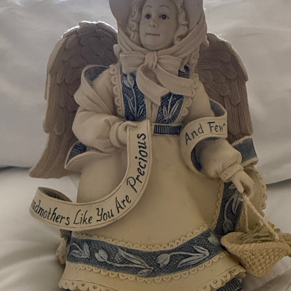 Charming Angel Figurine in Cream and Blue